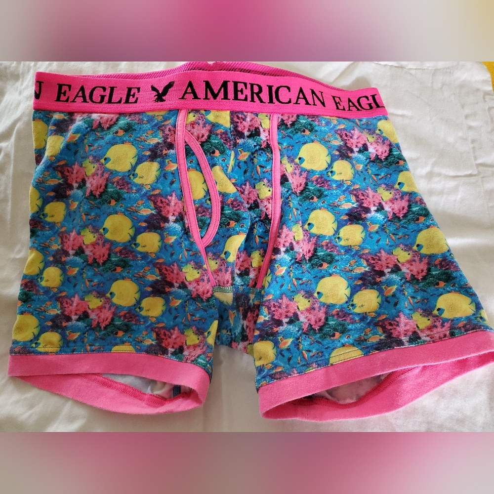 American Eagle Outfitters men's  Pink and Blue Patterned Shorts